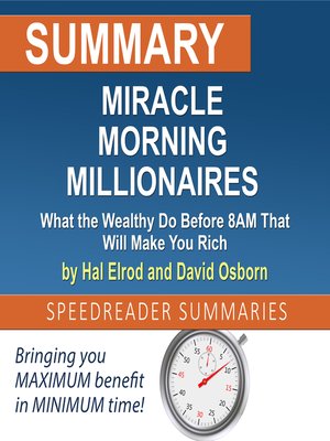 cover image of Summary of Miracle Morning Millionaires
